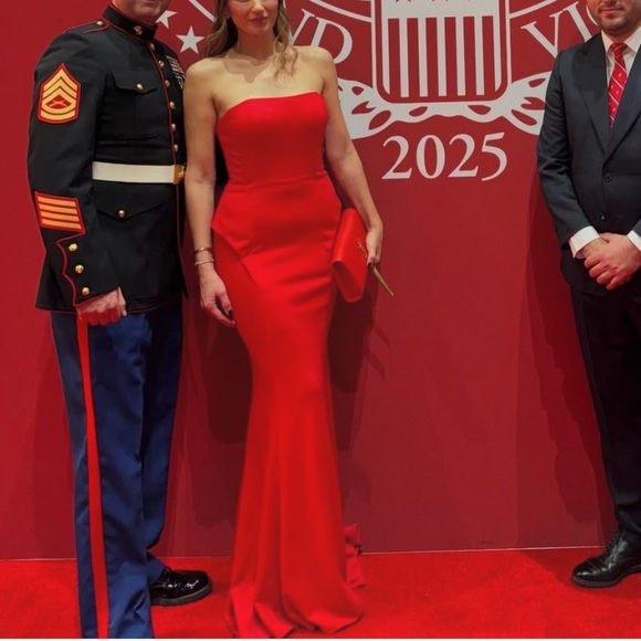 Jovani Strapless Gown Red - Picture 5 of 6